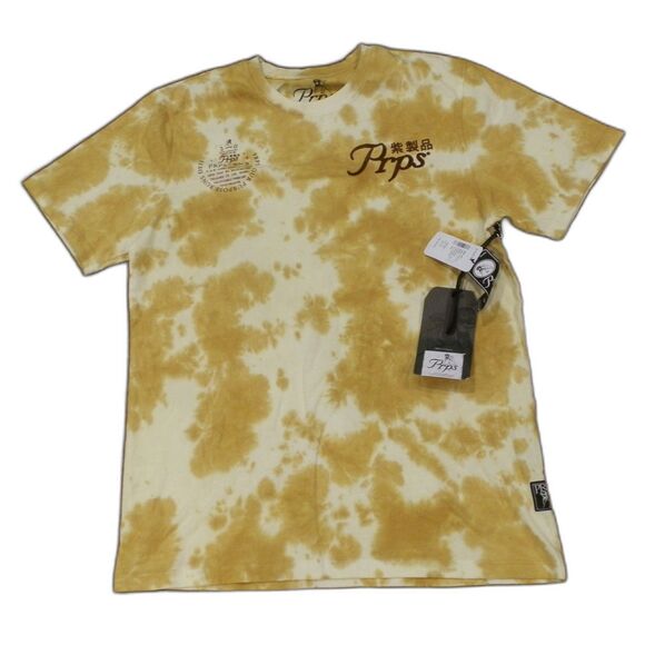 Prps Men's T-Shirt Tie Dye Yellow Size Medium NWT - Picture 1 of 3